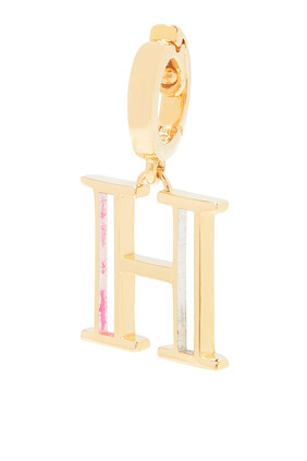 English Letter H Charm, 18k Yellow Gold